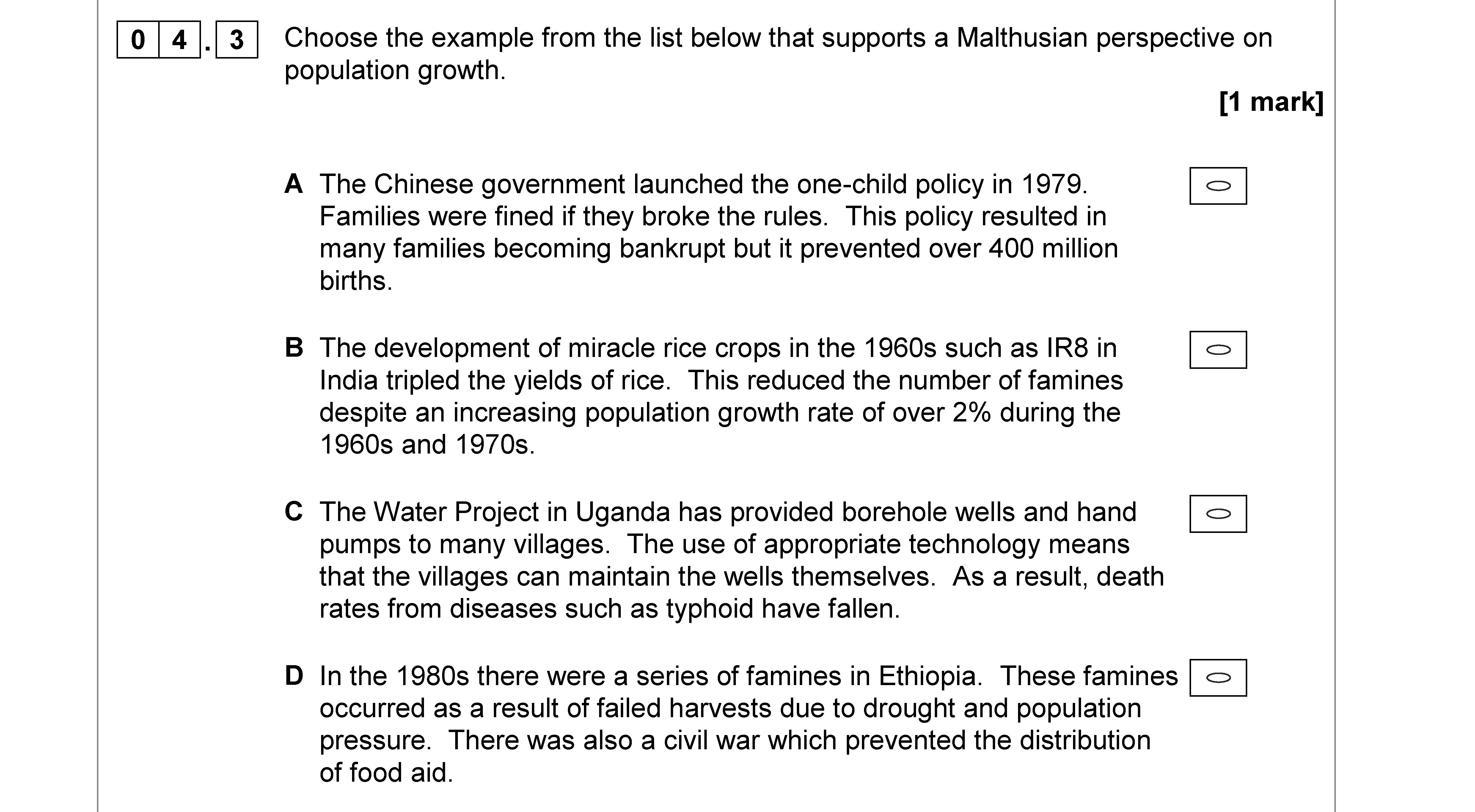 Choose-the-example-from-the-list-below-that-supports-a-Malthusian-perspective-on-population-growth-AQA-A-Level Geography-Question 4-2018-Paper 2.png